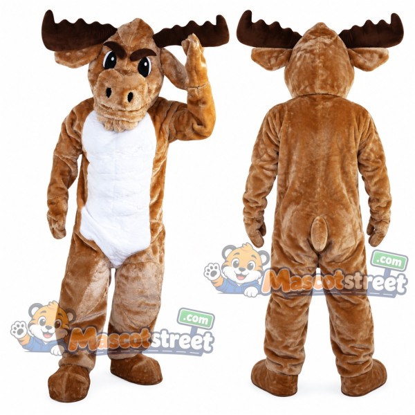 Brown Moose Mascot Costume