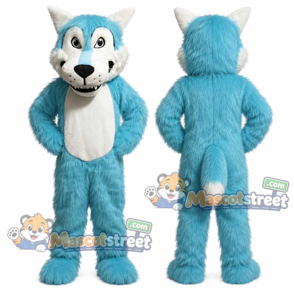 Blue Wolf Mascot Costume