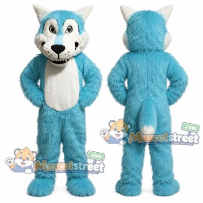 Blue Wolf Mascot Costume