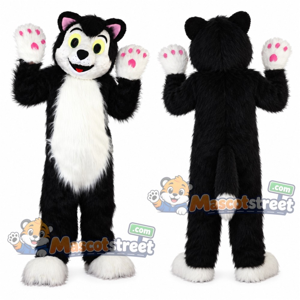 Black and White Dog Mascot Costume Black and White Dog Mascot Costume