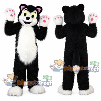 Black and White Dog Mascot Costume Black and White Dog Mascot Costume
