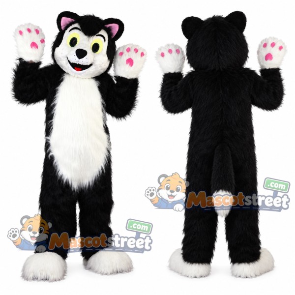 Black and White Dog Mascot Costume