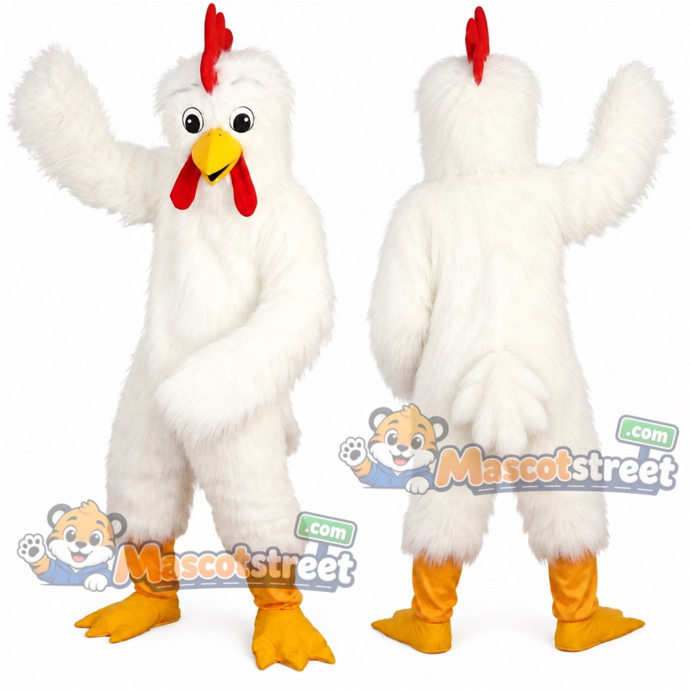 White Rooster Mascot Costume