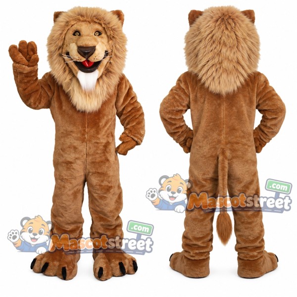 Tan Lion Mascot Costume
