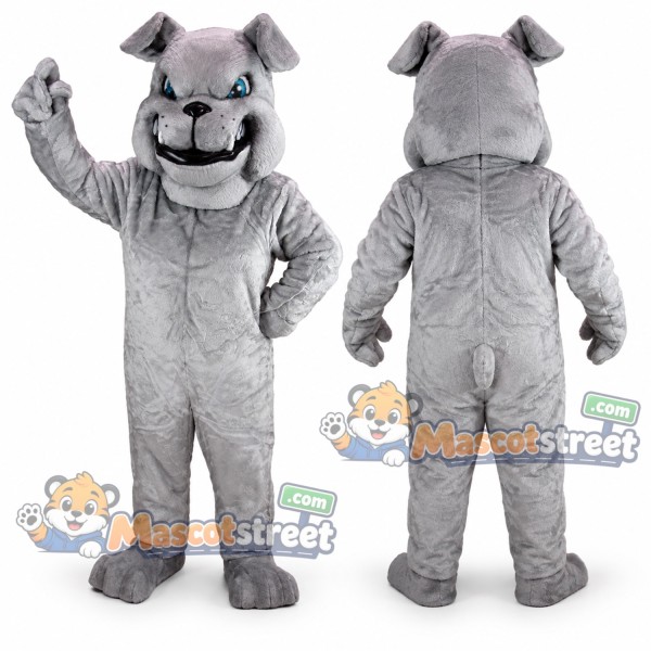 Gray Bulldog Mascot Costume