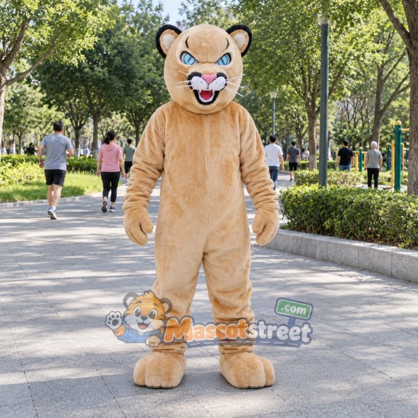 Tan Cougar Mascot Costume