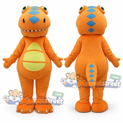 Orange Dinosaur Mascot Costume