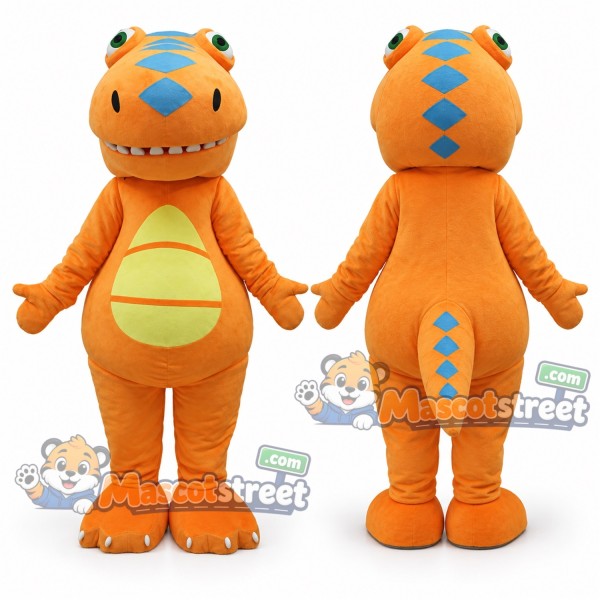 Orange Dinosaur Mascot Costume