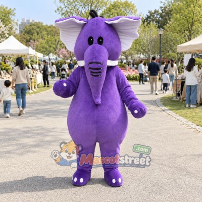 Purple Elephant Mascot Costume Purple Elephant Mascot Costume