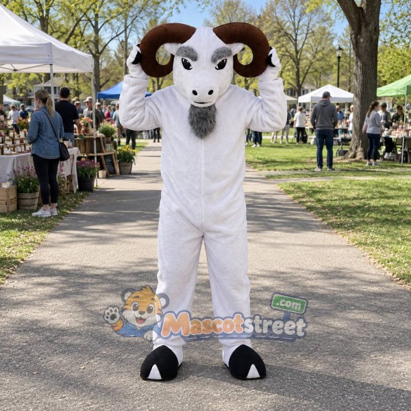 White Ram Mascot Costume