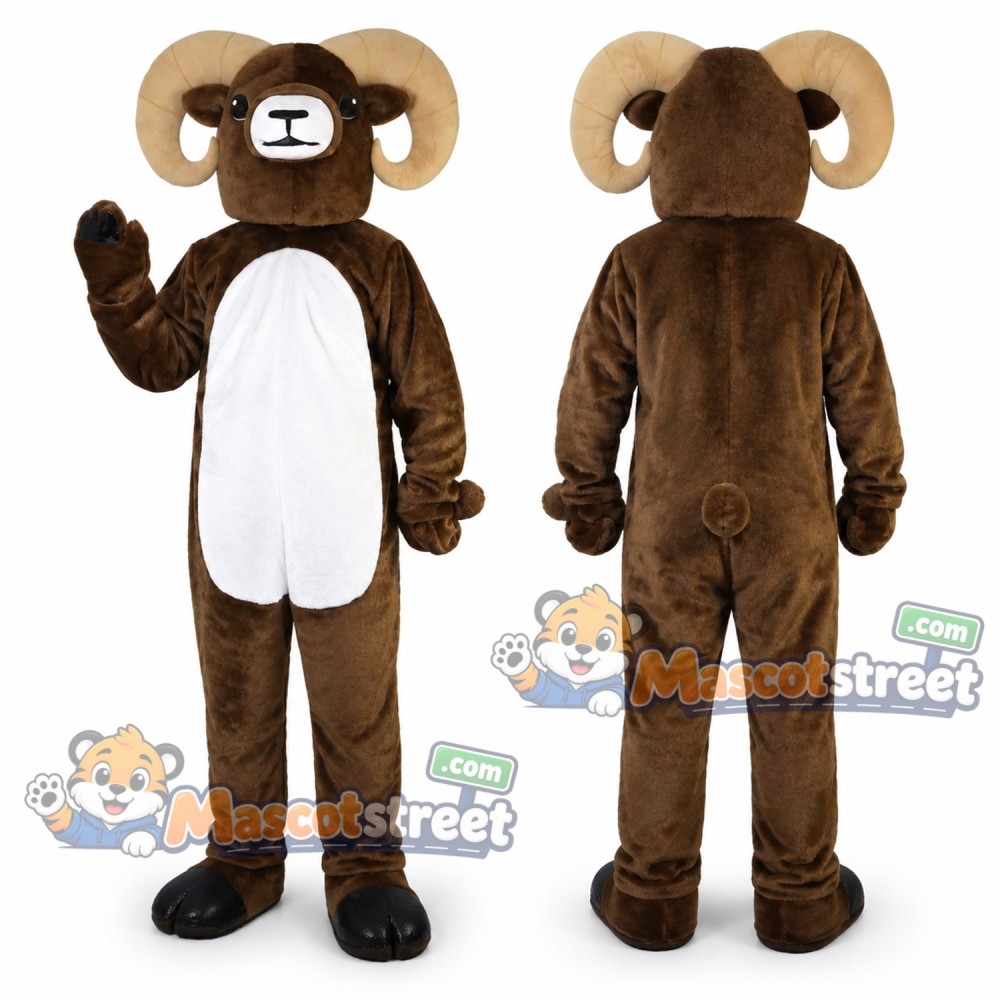 Brown Ram Mascot Costume Brown Ram Mascot Costume