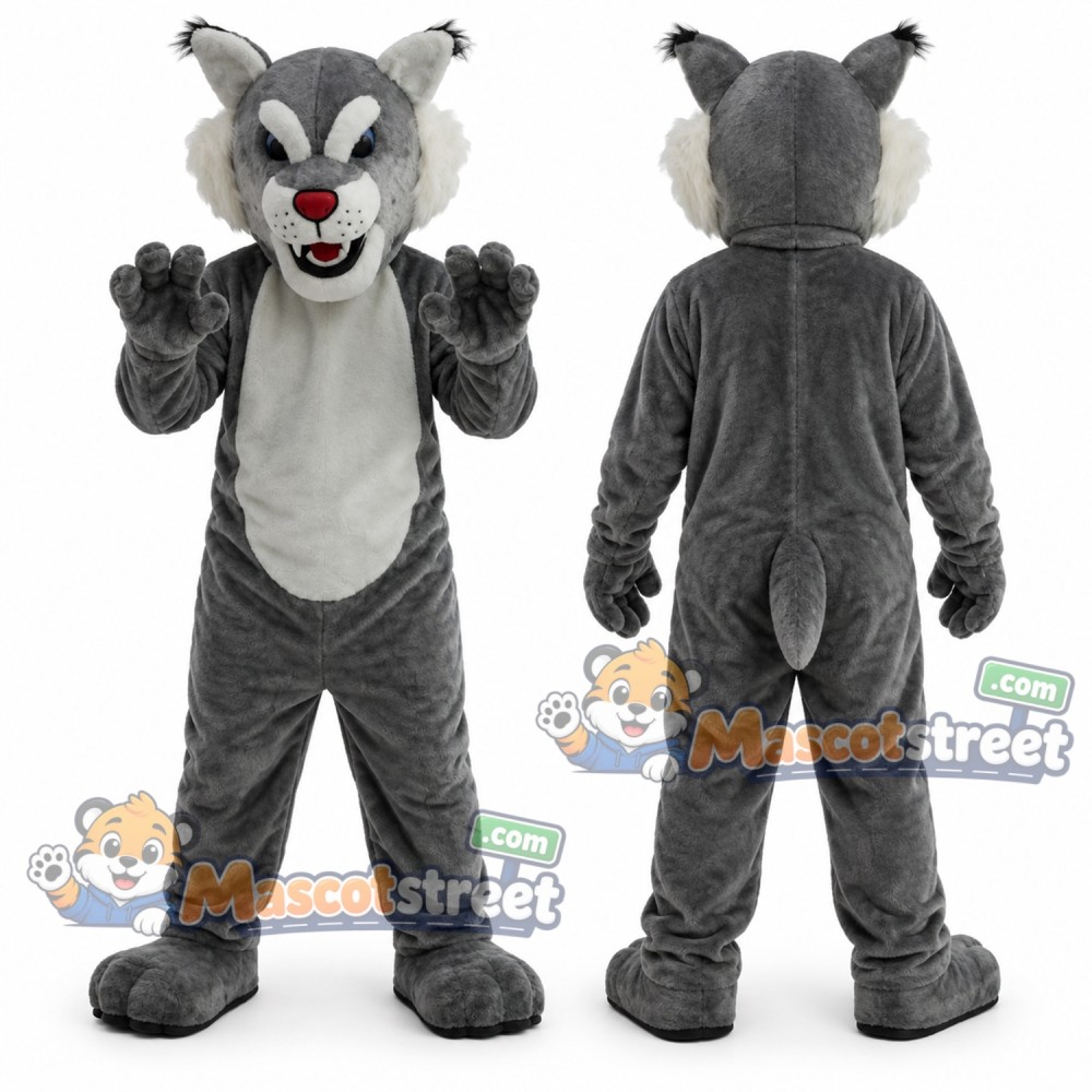 Gray Wildcat Mascot Costume