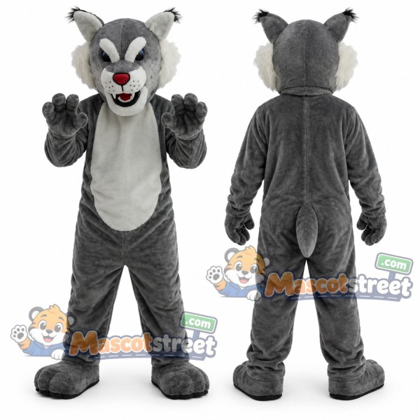 Gray Wildcat Mascot Costume