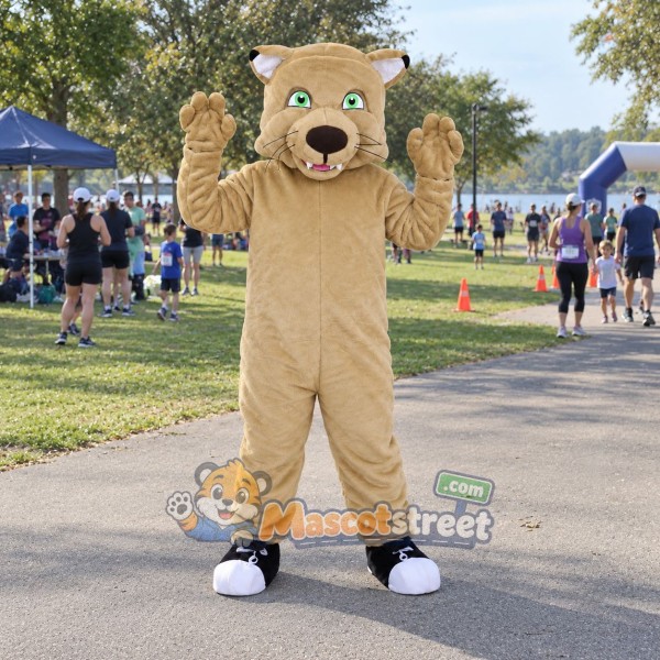 Tan Cougar Mascot Costume