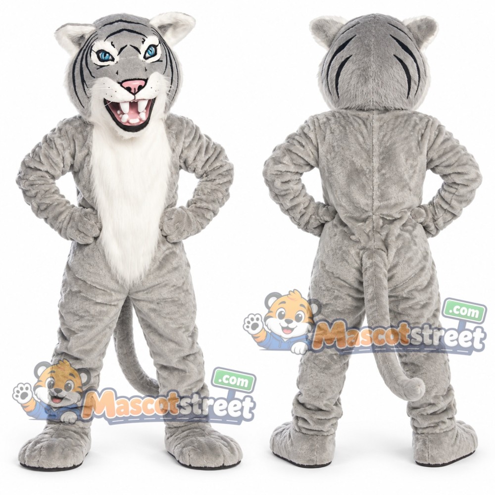 Gray Tiger Mascot Costume