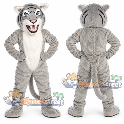 Gray Tiger Mascot Costume