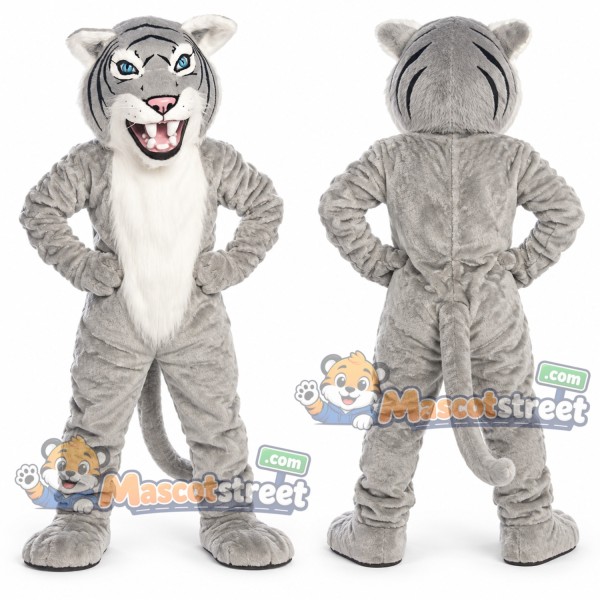 Gray Tiger Mascot Costume