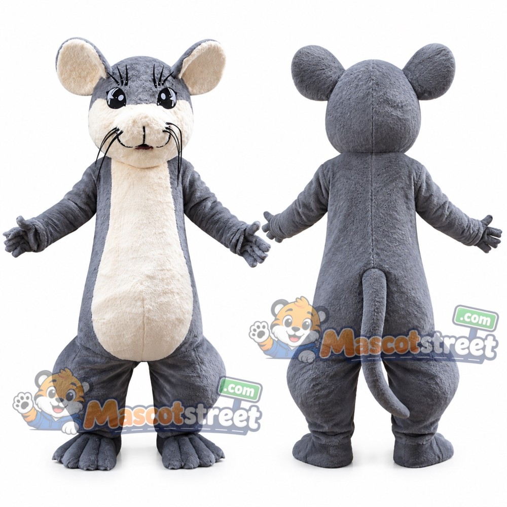 Gray Mouse Mascot Costume