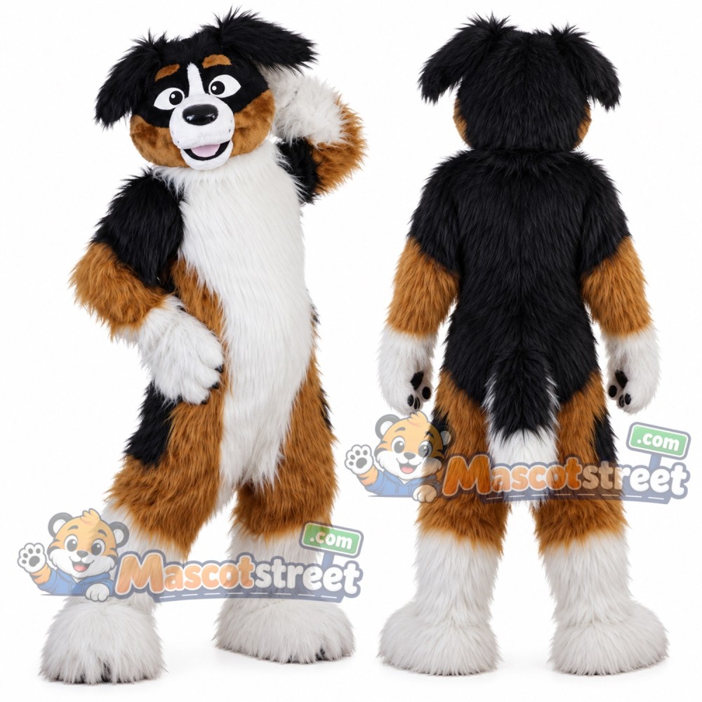 Black and Brown Dog Mascot Costume Black and Brown Dog Mascot Costume