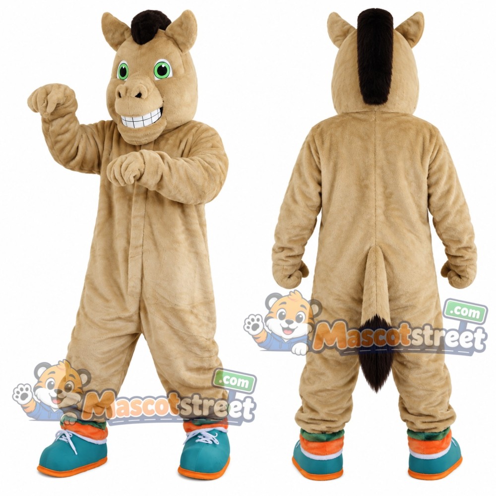 Tan Horse Mascot Costume Tan Horse Mascot Costume