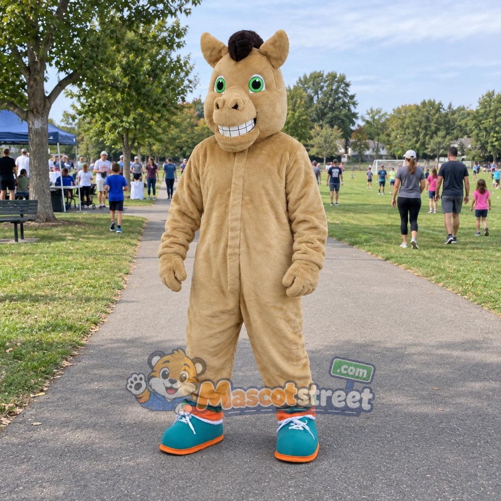 Tan Horse Mascot Costume
