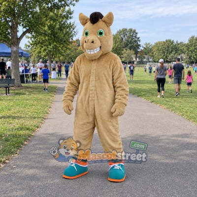 Tan Horse Mascot Costume
