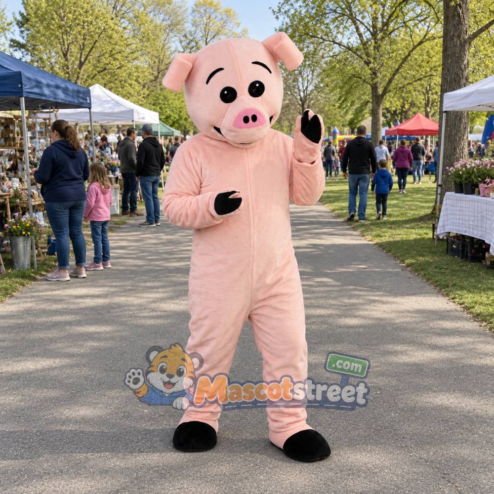 Pink Pig Mascot Costume