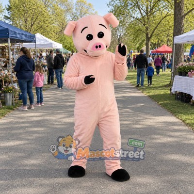 Pink Pig Mascot Costume