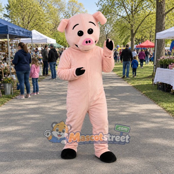 Pink Pig Mascot Costume