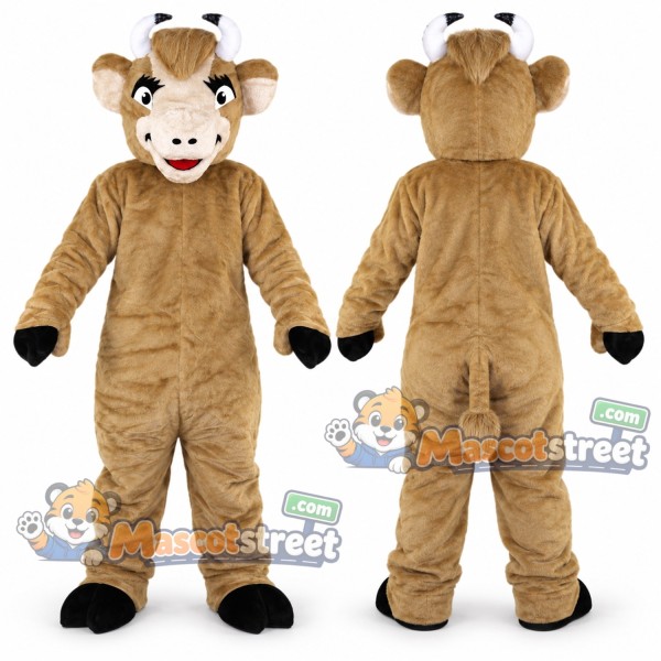 Tan Bull Mascot Costume
