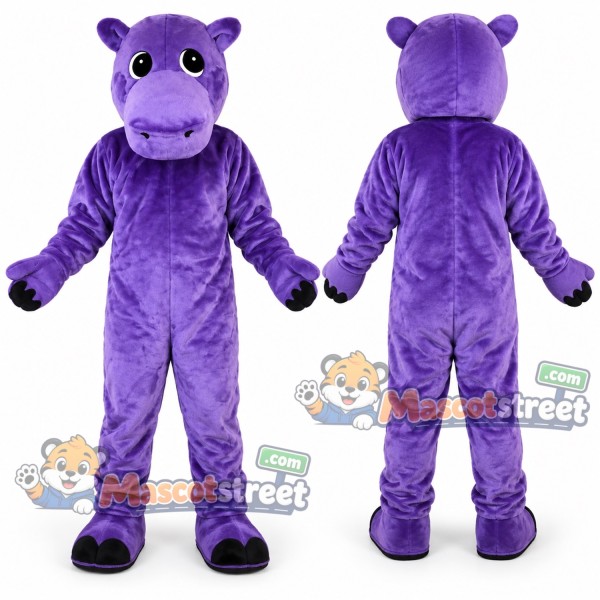 Purple Hippo Mascot Costume