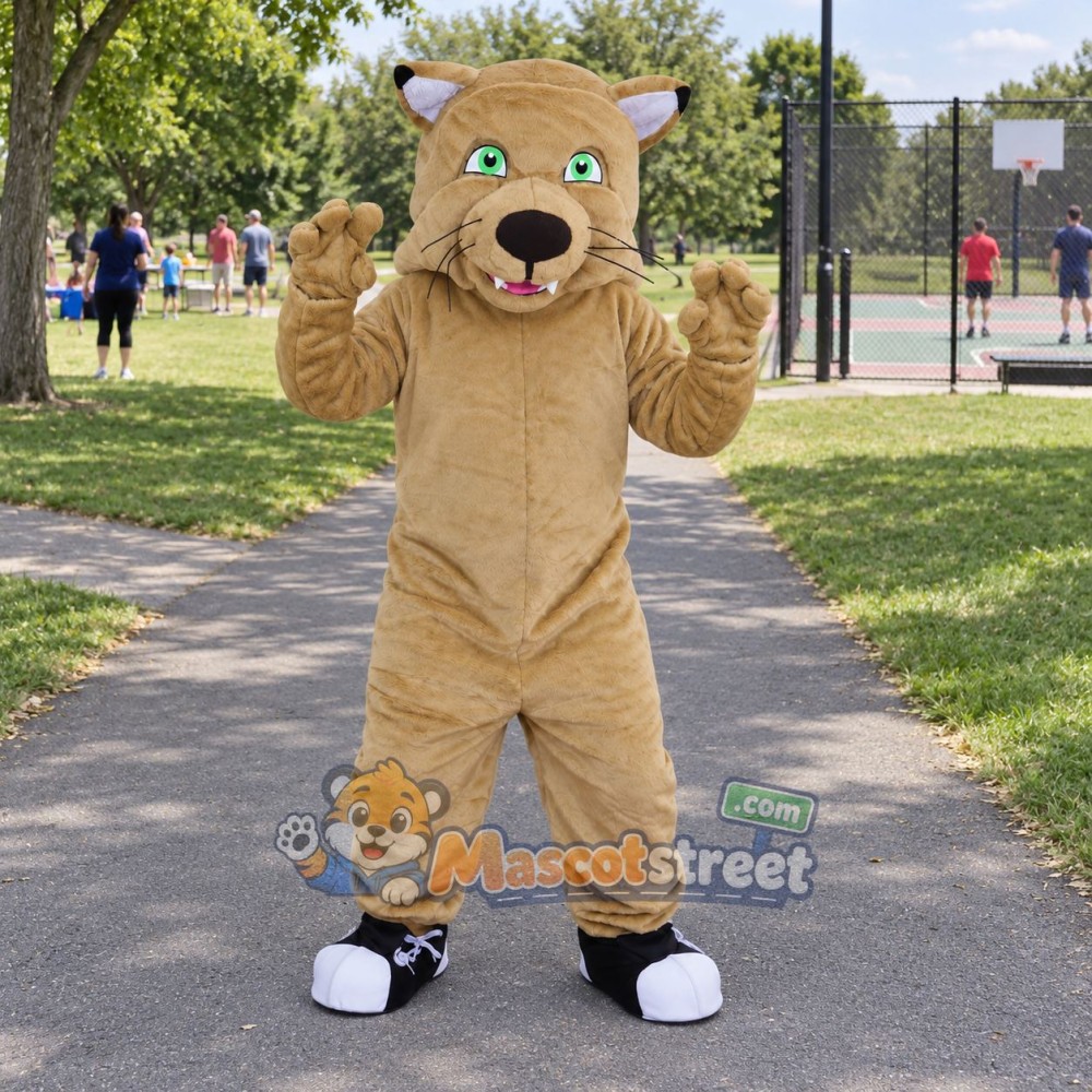 Tan Cougar Mascot Costume
