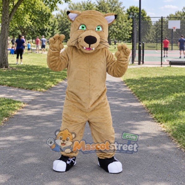Tan Cougar Mascot Costume