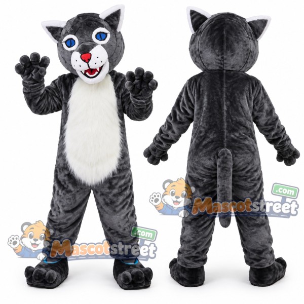Gray Wildcat Mascot Costume