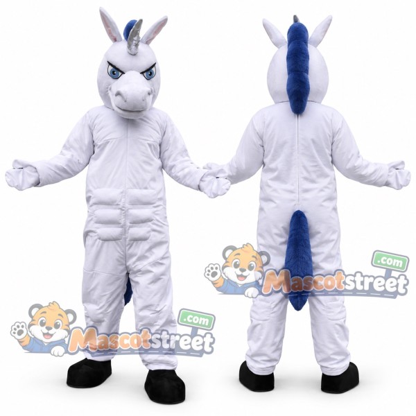 White Unicorn Mascot Costume