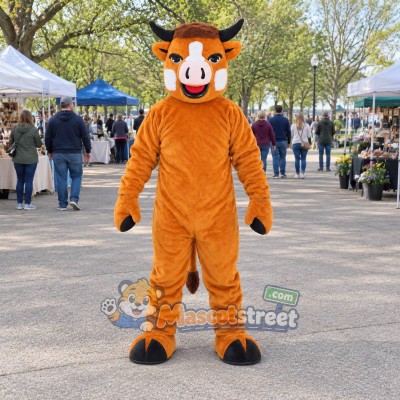 Orange Bull Mascot Costume Orange Bull Mascot Costume