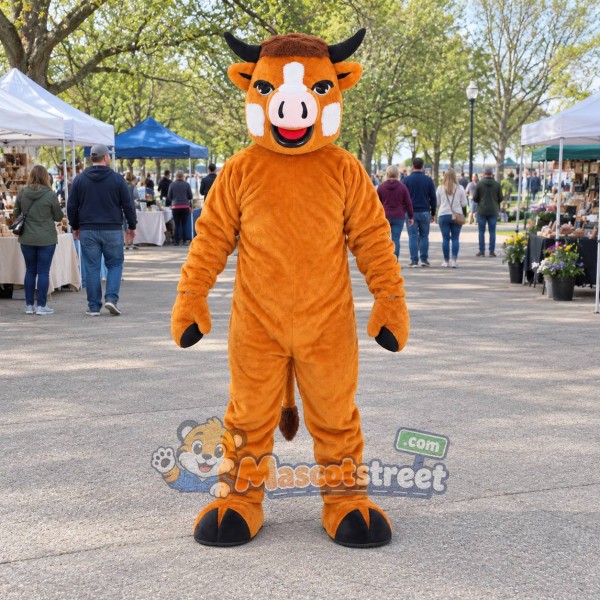 Orange Bull Mascot Costume