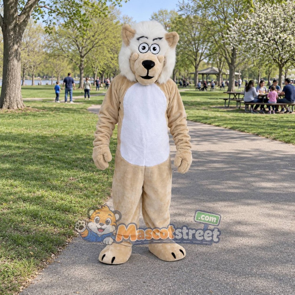 Tan Lion Mascot Costume Tan Lion Mascot Costume