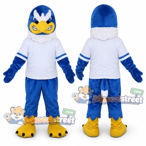 Blue Bird Mascot Costume with White Shirt and Blue Pants