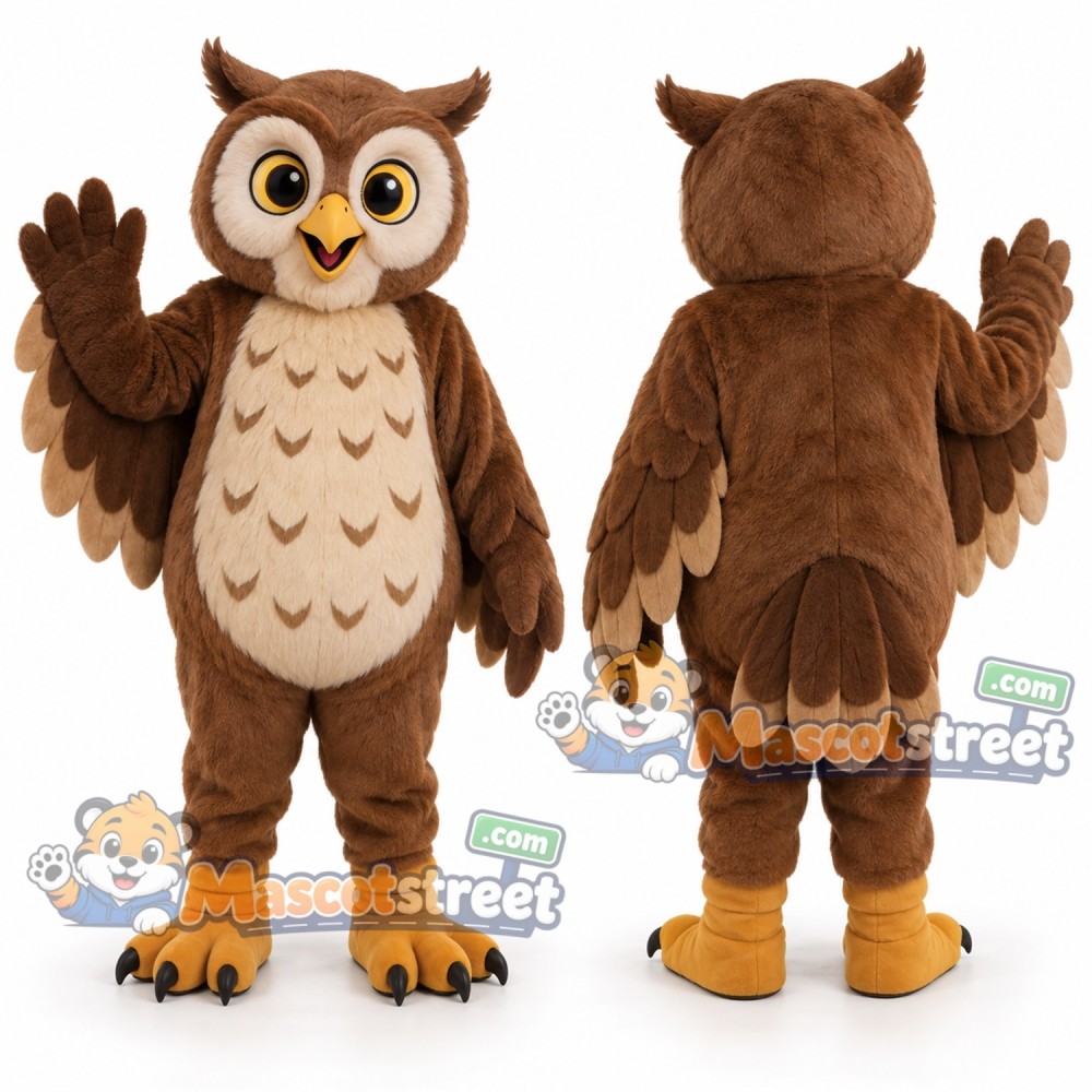 Brown Owl Mascot Costume Brown Owl Mascot Costume