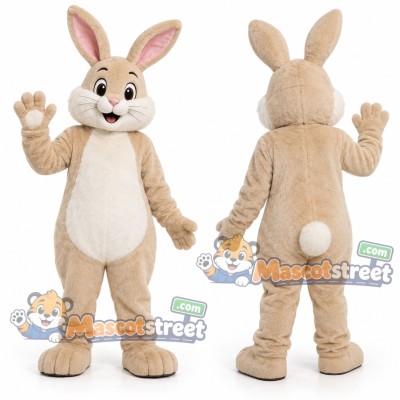 Tan Rabbit Mascot Costume Tan Rabbit Mascot Costume