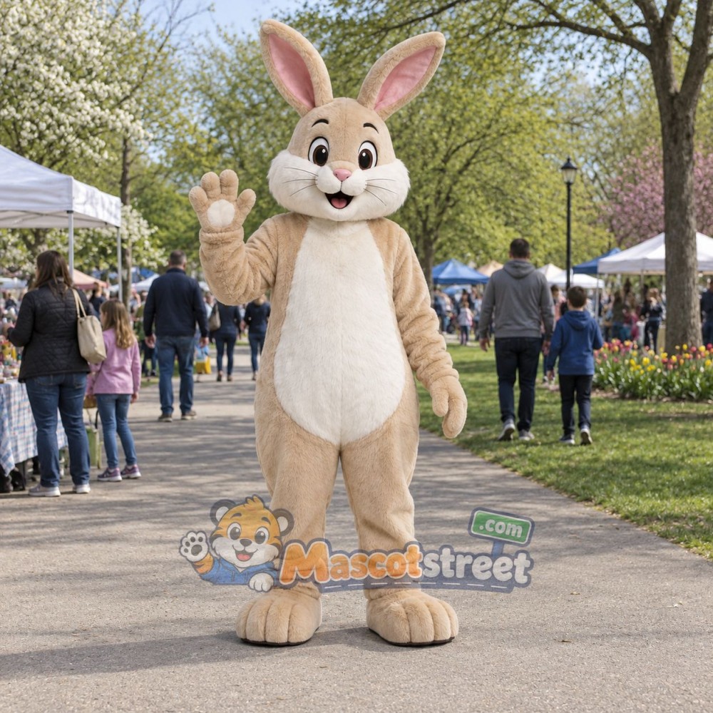 Tan Rabbit Mascot Costume