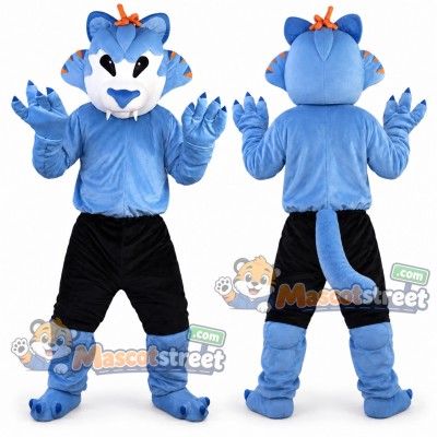 Blue Wolf Mascot Costume with Black Shorts Blue Wolf Mascot Costume with Black Shorts