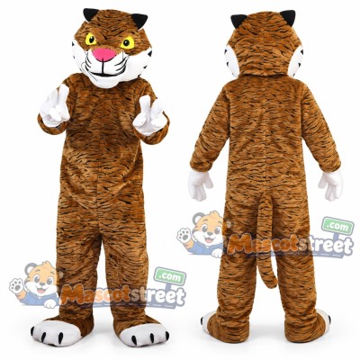Brown Tiger Mascot Costume Brown Tiger Mascot Costume