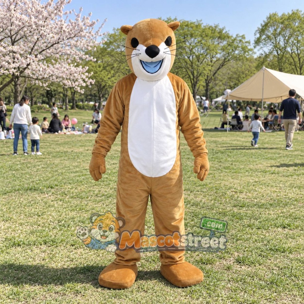 Tan Otter Mascot Costume