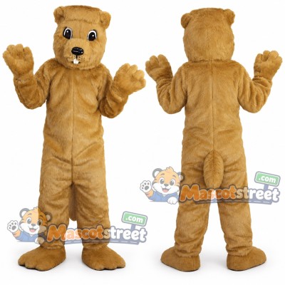 Tan Groundhog Mascot Costume Tan Groundhog Mascot Costume