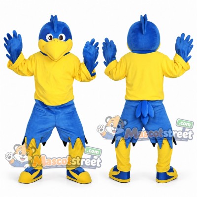 Blue Bird Mascot Costume with Yellow Shirt and Blue Shorts Blue Bird Mascot Costume with Yellow Shirt and Blue Shorts