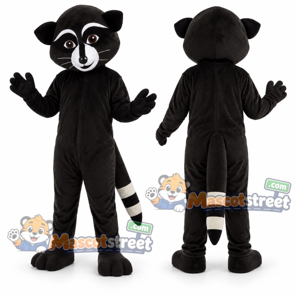 Black Raccoon Mascot Costume Black Raccoon Mascot Costume