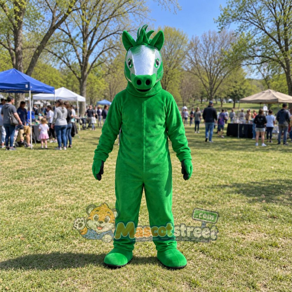 Green Horse Mascot Costume Green Horse Mascot Costume