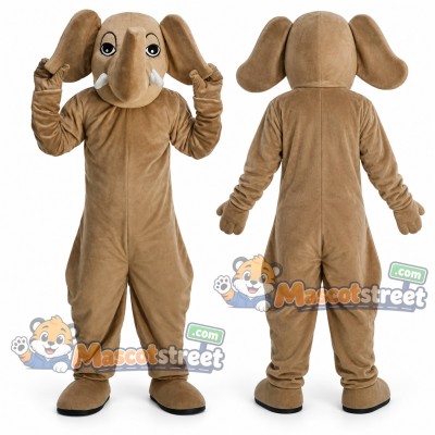 Tan Elephant Mascot Costume Tan Elephant Mascot Costume